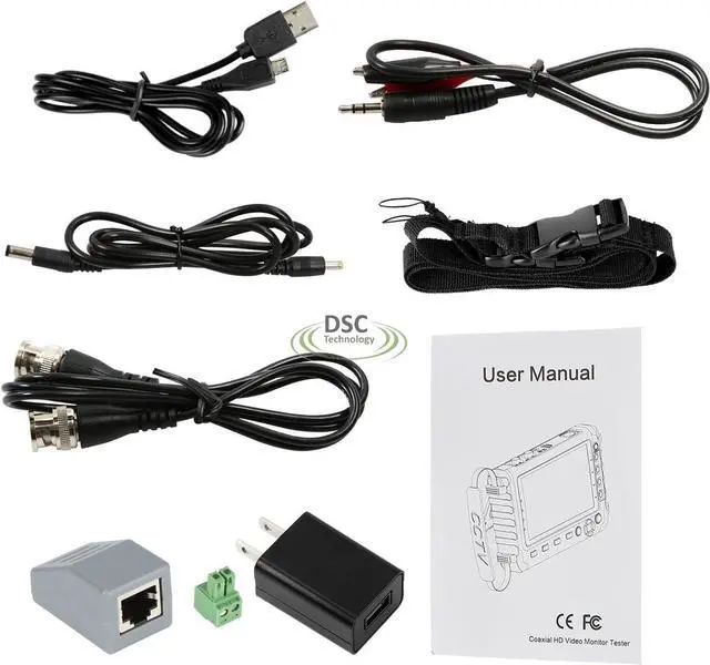 Alt view image 7 of 7 - 4 in 1 CCTV Tester for 1080P/3.0mp/4.0mp/5.0/8.0 Megapixel AHD, TVI, CVI, CVBS Analog Security Camera, 5 inch LCD Screen Video Monitor, 12V 1A DC Power Out, Support HDMI/VGA Input