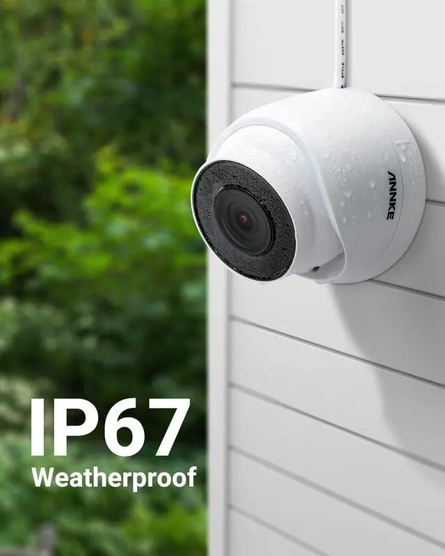 Alt view image 3 of 7 - ANNKE 5MP Wired Home Security System, 4pcs 5MP PoE Turret IP Cameras with Mic, 8MP 8CH H.265+ NVR with Human/Vehicle Detection for 24/7 Recording, Color Night Vision, IP67 Waterproof(No HDD)