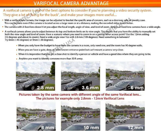 Alt view image 6 of 6 - Evertech 1080P HD Outdoor Weatherproof Manual Zoom Lens Night Vision Dome Security Camera