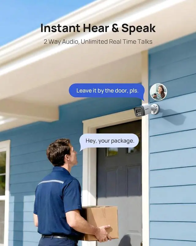 Alt view image 3 of 7 - ANNKE 3K PoE Security Camera with Red and Blue Light Alarm, 2.8mm Lens (123°FOV), Color Night Vision, AI Motion Detection, Two-Way Audio, Surveillance Outdoor Bullet Cam with 512GB SD Card Slot, IP67