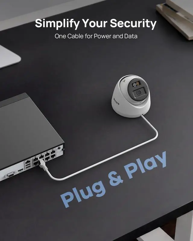 Alt view image 7 of 7 - ANNKE H500 5MP PoE Security Camera System, 4pcs 3K Outdoor IP Cams, Red and Blue Light Alarm, AI Detection, 8CH NVR with 2TB HDD for 24/7 Recording, Two-Way Audio, Color Night Vision, IP67