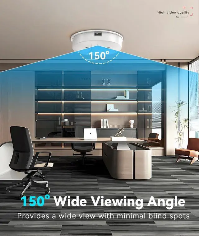 Alt view image 5 of 7 - 1080P HD Wireless WiFi Indoor Camera Smoke Detector for Home Security with App Control & Motion Detection,Outdoor Camera with Night Vision & Loop Recording for Office/Garage/Shop,Easy to Use