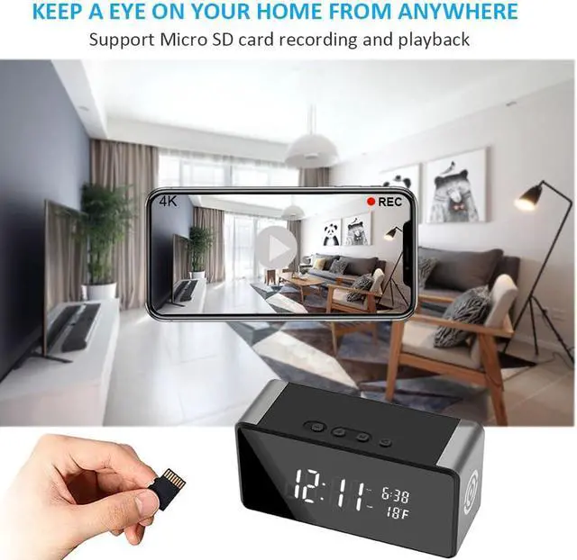 Alt view image 3 of 7 - WiFi Wireless Mini Security Camera, Full HD 4K/2K/1080P Surveillance Cam for Home Safety Support 5G&2.4G with Night Vision and Motion Detection, APP Control with SD Storage