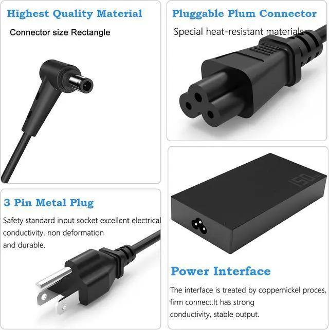 Alt view image 4 of 6 - 150W 7.5A AC Charger fit for ASUS Creator Q Q540V Q530V Q540VJ Q530VJ Q540