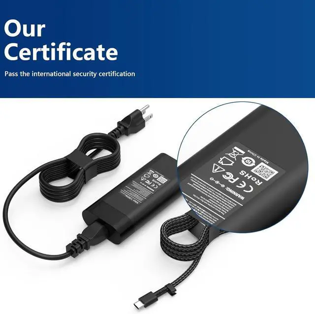 Alt view image 5 of 7 - 100W USB C Charger Fit for HP EliteBook 800/1040/G1i/G1a x360 Series