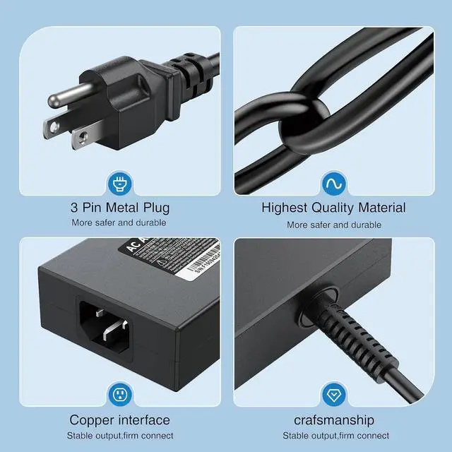 Alt view image 4 of 7 - 240W USB Tip Charger Compatible with MSI Raider GE76 GE66, Vector GP76 GP66, Stealth GS77, Katana 15 17, Creator Pro Z16P Z17, A20-240P2A A240A007P S93-0409410-C54 Laptop Power Adapter Cord