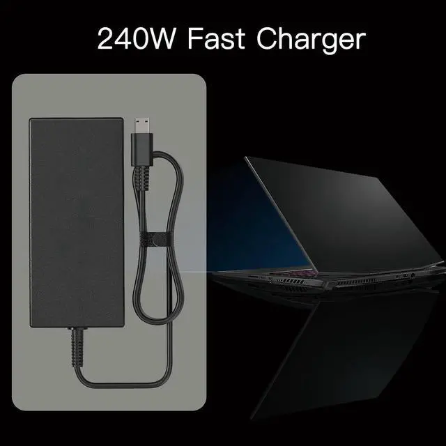 Alt view image 6 of 7 - 240W USB Tip Charger Compatible with MSI Raider GE76 GE66, Vector GP76 GP66, Stealth GS77, Katana 15 17, Creator Pro Z16P Z17, A20-240P2A A240A007P S93-0409410-C54 Laptop Power Adapter Cord