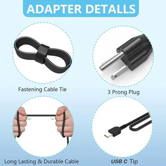 Alt view image 4 of 6 - 140W USB C Laptop Charger Compatible with HP OMEN Transcend 14 14-FB0000 14T-FB000 14-FB0013DX 14-FB023DXX 14-FB0097NR 14-FB0008CA 14-FB0000CA AC Adapter Power