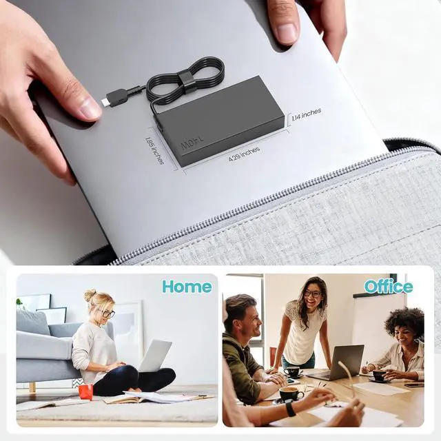 Alt view image 4 of 6 - 140W Slim USB-C Charger Fit for Lenovo Slim Pro 7/9