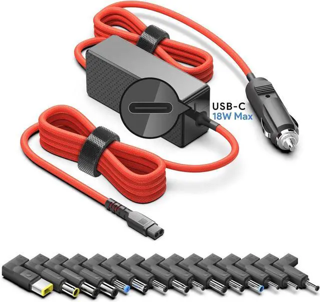Alt view image 6 of 6 - TAIFU 138W 100W 90W 65W 45W Universal Power Adapter Laptop Car Charger Replacement for HP Dell Lenovo IBM Asus Samsung Chromebook Toshiba Sony Compaq Fujitsu LG Power Supply Cord with 15 Tips