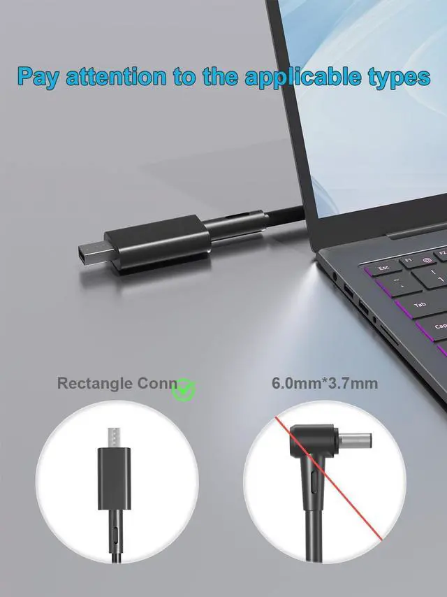 Alt view image 2 of 7 - 200W Charger Compatible with Asus TUF Gaming A14 A16 and ROG Zephyrus G16 G14 2024 2025 and Series GA605 GU605 GA403 ProArt P16 PX13 HN7306 H7606 ROG Flow Z13 GZ302EA,V16 V3607 Laptop