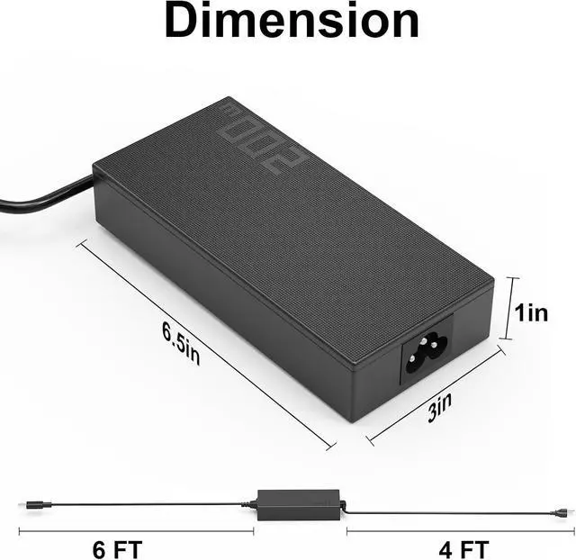 Alt view image 2 of 6 - 200W 20V 10A AC Adapter for ASUS Laptop ROG Zephyrus G16 (2024) GA605 GU605 G14 (2025) GA403 Charger A20-200P1A ADP-200JB K Power Supply