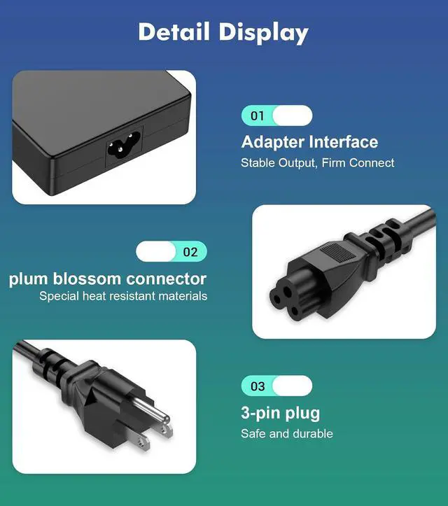Alt view image 4 of 7 - New 180W Power Adapter 7.4mm Replacement for Dell Precision, Alienware, G3 G5 G7, Docking Station WD22TB4 WD19S - Gaming Laptop Charger 19.5V 9.23A