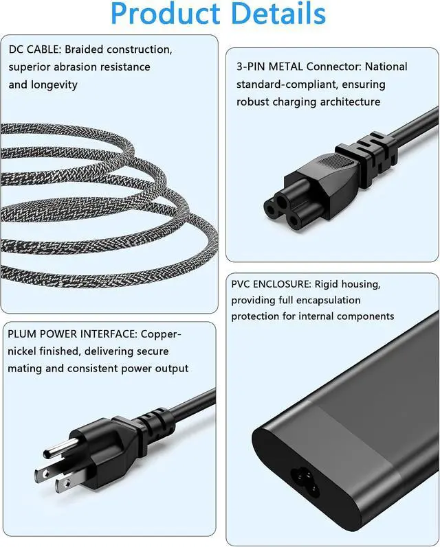 Alt view image 5 of 7 - 100W USB-C Charger Compatible with HP ZBook Firefly 14 16 G11