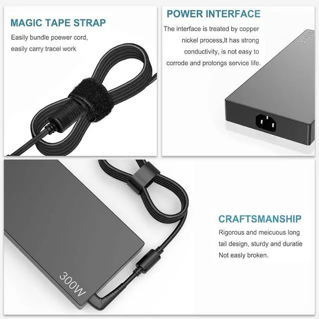 Alt view image 7 of 7 - HHZ Charger Compatible with Lenovo Legion 7 7i 5i 5Pro 300W AC Adapter