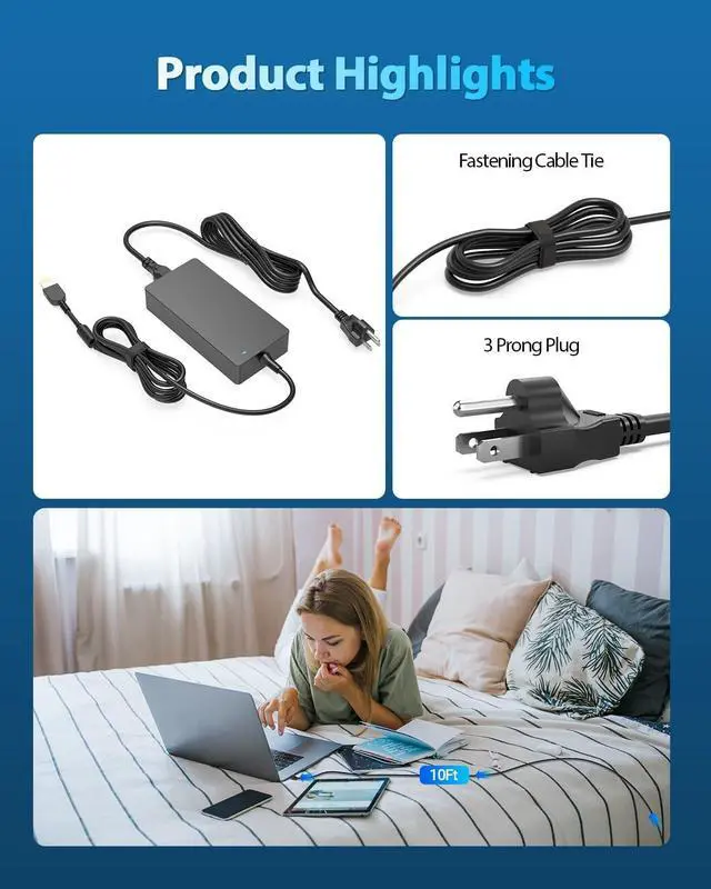 Alt view image 4 of 6 - 170W AC Adapter Charger Fit for Lenovo LOQ 15 16 15AHP9 15APH8 15APH8A 15APH8AD 15APH8D 15ARP9 15IAX9 15IAX9E 15IAX9I 15IRH8 15IRH8D 15IRX9 16APH8 16APH8D 16IRH8 16IRH8D Gaming Laptop, Slim Tip