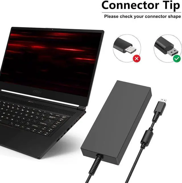 Alt view image 4 of 5 - 240W Charger Compatible with MSI Stealth 16 17 Studio A13VH A13VG A13VF A13VE Stealth A16 16AI AI+ Studio A3XVGG A3XVFG A3XVEG A3HVG A1VHG Studio GE66 Raider A20-240P2A Gaming Laptop