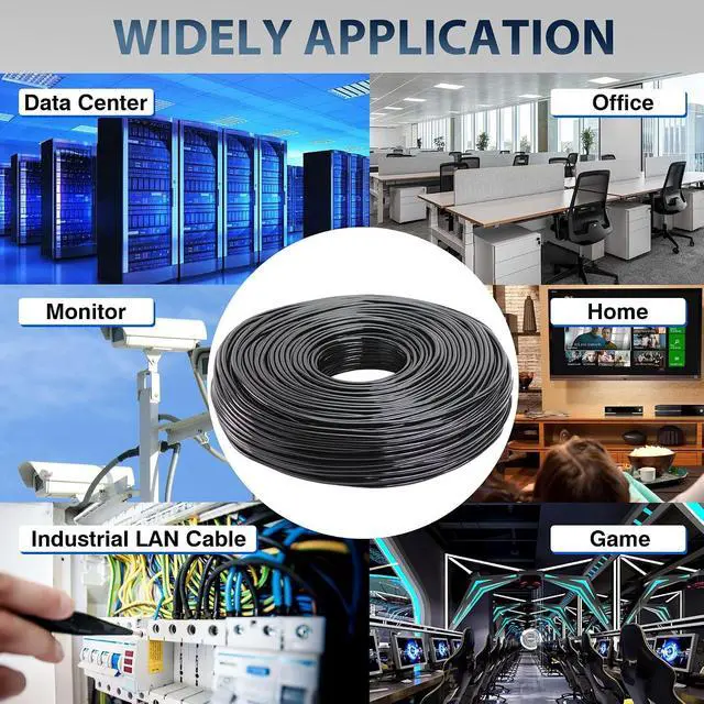 Alt view image 7 of 7 - 1000ft Outdoor Ethernet Cable Direct Burial Bulk Cat 5 Network Line, 24AWG 4 Pair Solid Bare Copper, 350MHz, PoE++ (4PPoE), UV Resistant, Unshielded Twisted Pair (UTP)