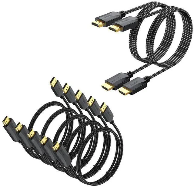 Main image of 3FT HDMI Cable 2-Pack & 1.5FT DP to HDMI Cable 5-Pack Bundle: 4K@60Hz HDMI & DP to HDMI Cables with HDR, ARC, HDCP 2.2 for Multi-Monitor Setup, PC, Gaming, Office, and Home Theater
