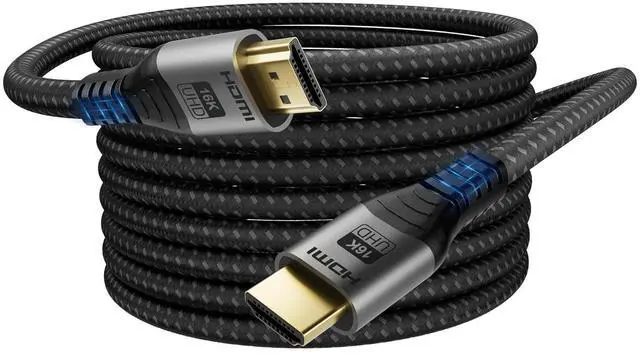 Main image of 16K 10K 8K HDMI 2.2 Cable 16FT, 96Gbps Ultra High Speed HDMI Braided Cord, Support 16K@60Hz 8K@60Hz 4K@120Hz eARC HDCP 2.2&2.3 HDR10+ Dolby for PS5 PlayStatio5 Xbox Series X Apple TV 4K