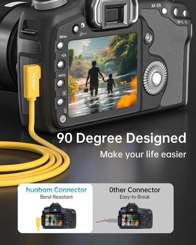Alt view image 2 of 7 - Fiber Optic USB C Tethering Cable 15FT, Right Angle 10Gbps Bidirectional Data Transfer & PD 60W USB 3.2 Gen2 Cable with German SiliconLine Chip for VR/Camera/Computer/Sony/Nikon/Canon/FujiFilm