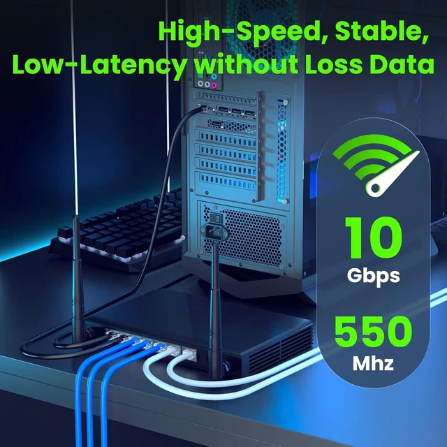 Alt view image 5 of 7 - Cat 6 Ethernet Cable 750 ft Bulk, 23AWG 550MHz Solid CCA UTP Cat 6 Cable with 60 Rj45 Connector, High-Speed Internet Cable Gaming Network LAN Ethernet Cord for Cameras, Computers - Black