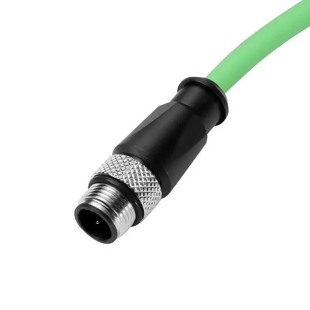 Alt view image 3 of 4 - Alvin's Cables M8 A-Code 4 Pin Male to M12 D-Code 4 Pin Male Ethernet Cable High-Flex Shielded Cat6a for Beckhoff ZK1090-3161, PROFINET, EtherCAT, Industrial Automation, Robotics 9.84ft/3m