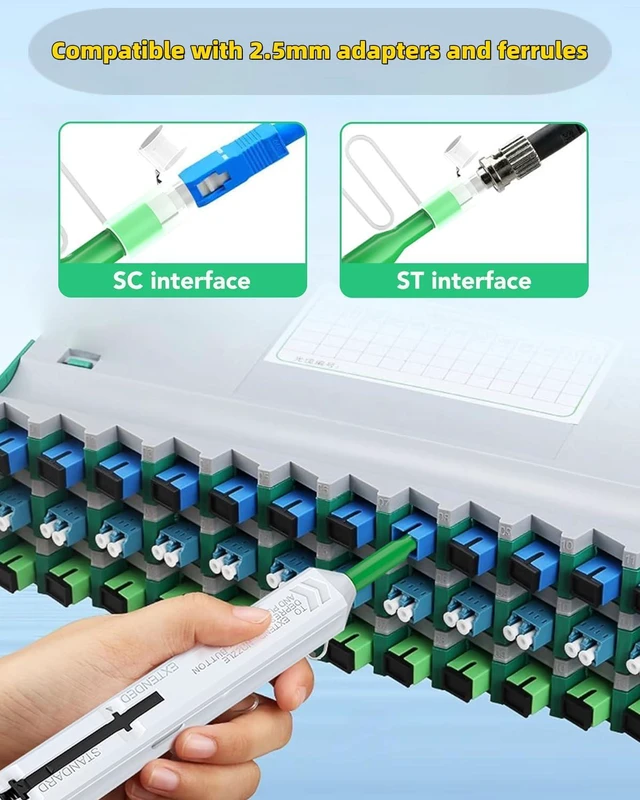 Alt view image 6 of 7 - Fiber Optic Connector Cleaning Pen,5PCS Fiber Optic Cleaner Pen for 2.5mm Ferrules SC,FC,ST,SC/ and FC/,800+ Clean Times