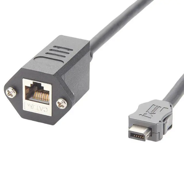 Alt view image 3 of 6 - IX Industrial IX40G-A-10S-CV(7.0) RJ45 Cat6A Ethernet Cable IX Gigabit Ethernet Cable Assemblies RJ45 Female to IX A Key SFTP Shielded Cable for PoE Machine Vision Industrial Camera Robotic(0.3M)