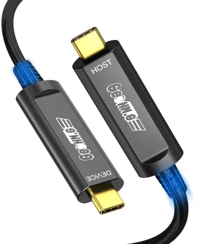 Main image of USB C Fiber Optic Cable 33 FT, 10Gbps Active Optical USB C Cable with German SiliconLine Chip, USB 3.2 Gen2 Long Distance for Machine Vision,Logitech 4K Camera,VR/AR,Video Conference,Industrial System