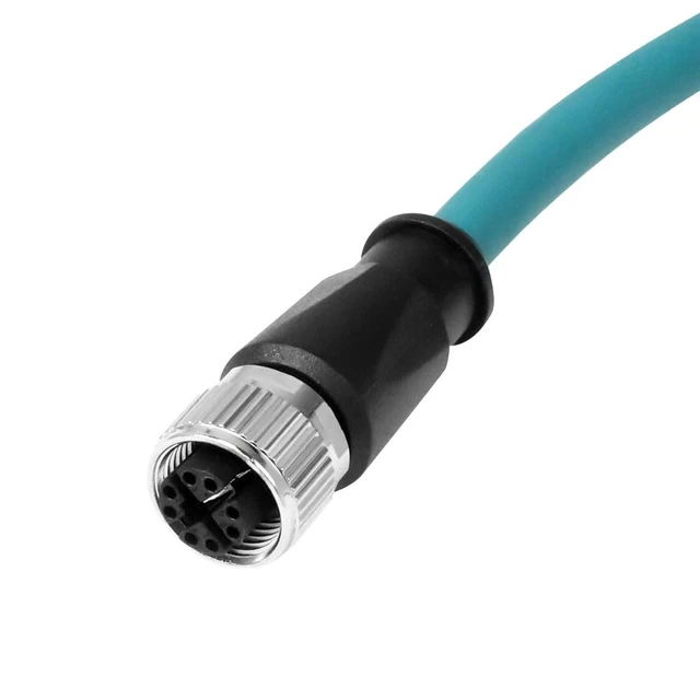 Alt view image 3 of 4 - Alvin's Cables M12 X-Code 8 Pin Female to RJ45 Ethernet Cable Cat6a High-Flex Shielded for Cognex Keyence Basler Industrial Automation Fieldbus Module 16.4ft/5m,Green