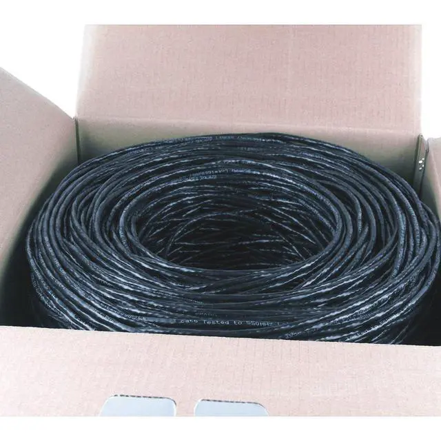 Alt view image 5 of 7 - Cat6 CMR 1000 Ft 23AWG Riser Rated Solid Bare Copper Cable 4 Twisted Pair UTP Bulk Ethernet Router Network POE Security Camera Cable LAN Cable PVC Black