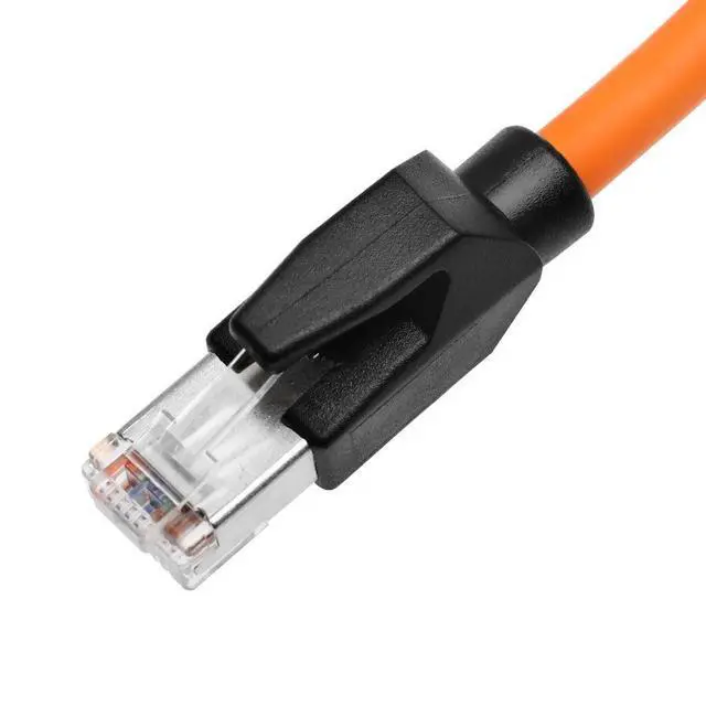 Alt view image 2 of 5 - Alvin's Cables RJ45 Ethernet Cable, CAT6A Shielded Industrial Profinet Ethernet Cable High-Flex Drag-Chain High-Speed Gold-Plated Connectors for PLC, Robotics & Motion Control 32.8ft/10m Orange