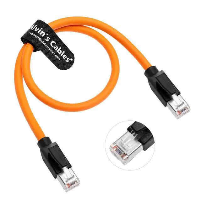 Alt view image 4 of 5 - Alvin's Cables RJ45 Ethernet Cable, CAT6A Shielded Industrial Profinet Ethernet Cable High-Flex Drag-Chain High-Speed Gold-Plated Connectors for PLC, Robotics & Motion Control 32.8ft/10m Orange