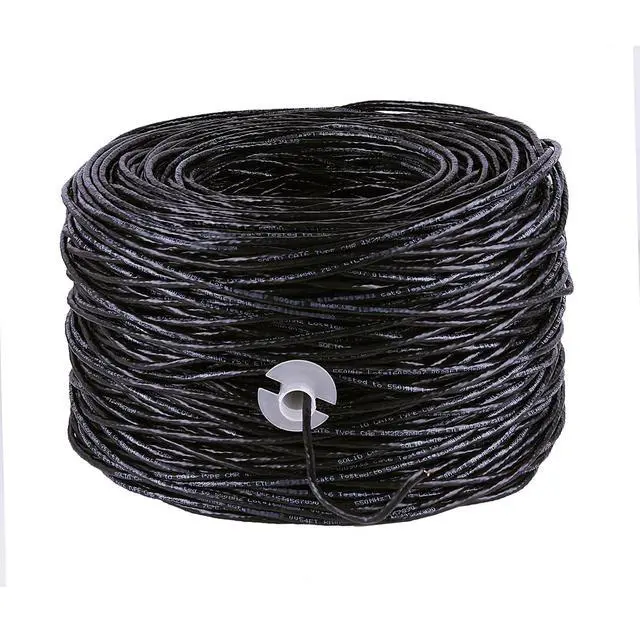 Alt view image 3 of 7 - Cat6 CMR 1000 Ft 23AWG Riser Rated Solid Bare Copper Cable 4 Twisted Pair UTP Bulk Ethernet Router Network POE Security Camera Cable LAN Cable PVC Black