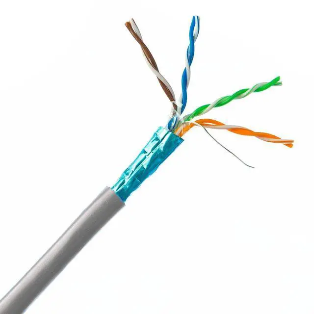 Main image of COMZON Shielded Cat5e Solid Copper Ethernet Cable, F/UTP, POE Compliant, Pullbox, 1000 Foot, Gray