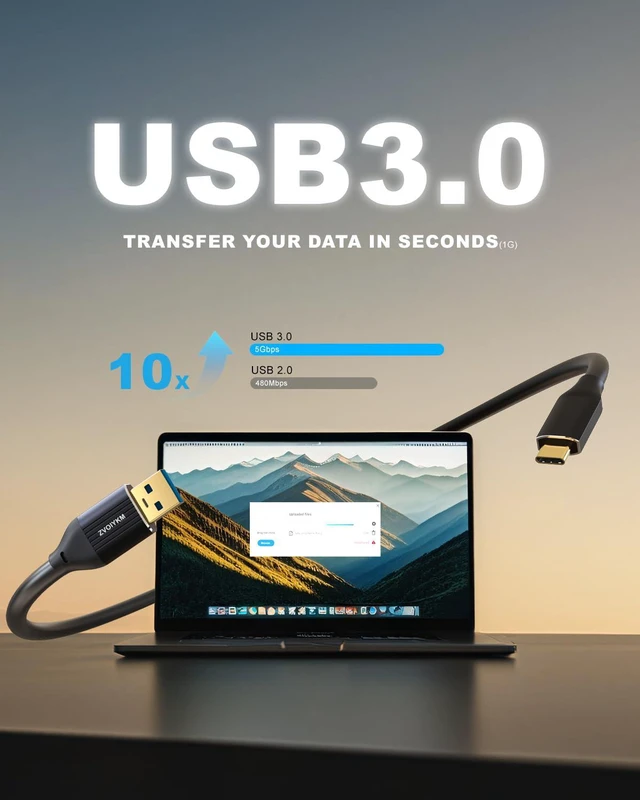 Alt view image 2 of 7 - USB A to USB C 3.0 Data Extension Cable 30ft, 5Gbps High-Speed