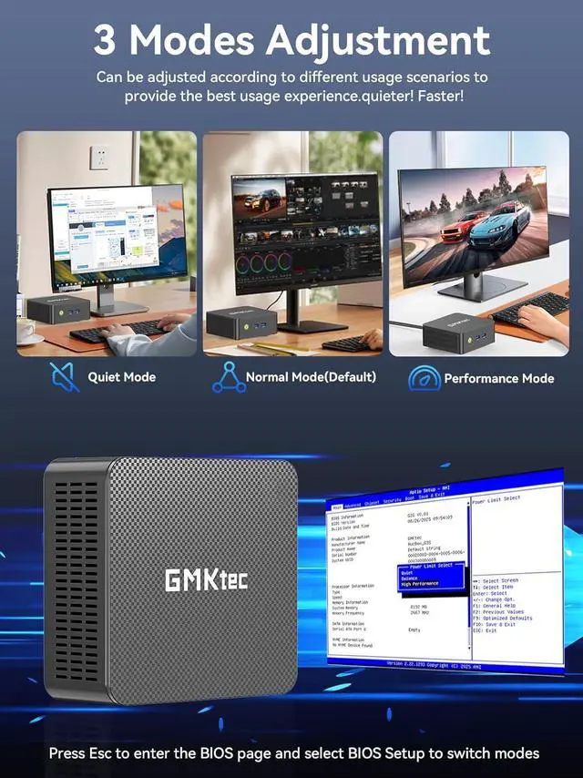 Alt view image 7 of 7 - GMKtec Mini PC, G3 PRO Intel Core i3-10110U (Beats 4300U/N150), 16GB DDR4 RAM (Dual Channel) 512GB PCIe M.2 SSD, Desktop Computer 4K Dual HDMI/USB3.2/WiFi 6/BT5.2/2.5GbE for Office, Business