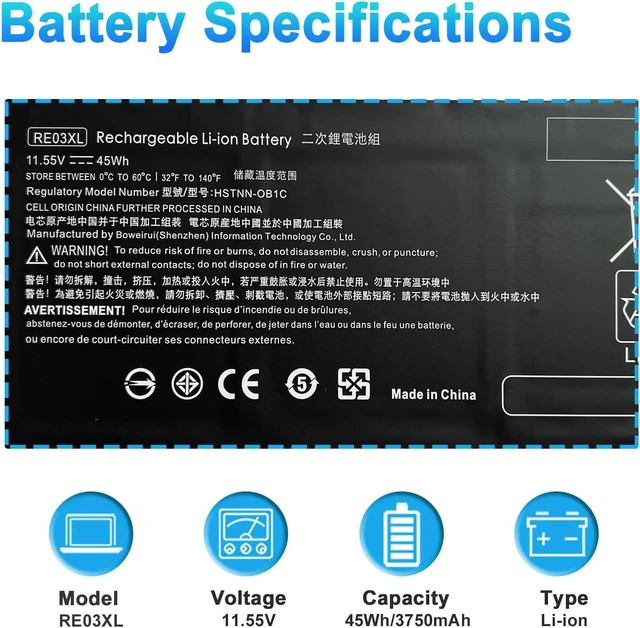 Alt view image 2 of 7 - RE03XL L32656-005 Battery for HP ProBook 430 440 445 450 455 G6 G7