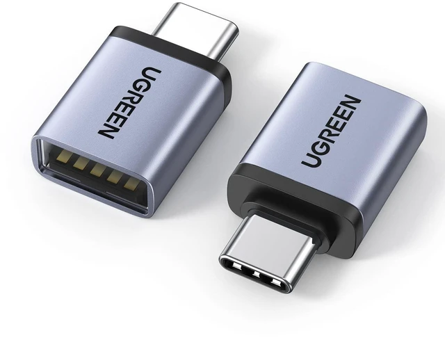 Main image of USB to USB C Adapter 10Gbps,2 Pack USB C to A Adapter Compatible with iPhone 16 15 Pro/Samsung/MacBook Pro/Air/iPad Pro,Thunderbolt 4/3,Space Gray