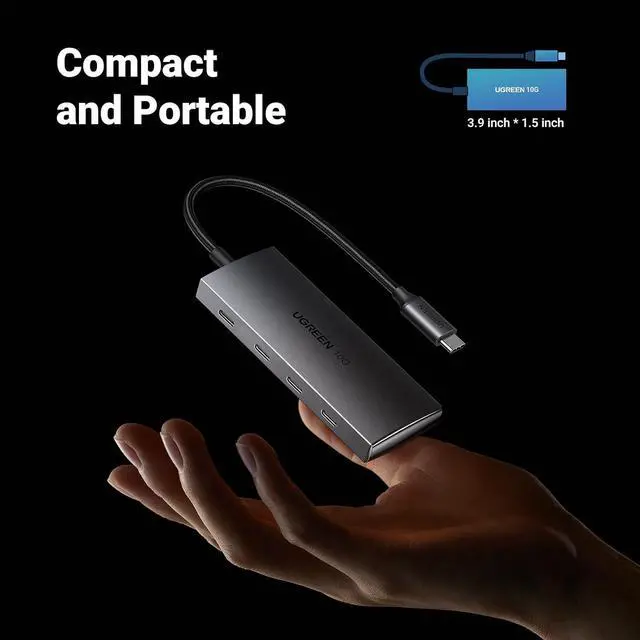 Alt view image 7 of 7 - UGREEN USB C Hub, 4 Ports USB-C 3.2 10Gbps Data, Aluminum, Only Adapter