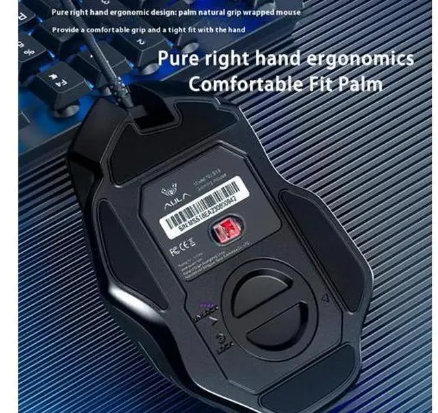 Alt view image 4 of 7 - S18 II RGB Gaming Mouse - Wired Ergonomic PC Gamer with 7 Customizable Buttons, 20 Million Clicks, 4000 DPI, Red Light Tracking, Compatible with Windows 10/7/XP (Black)