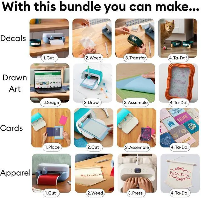 Alt view image 7 of 7 - Cricut Joy Deluxe Starter Kit | 40+ Piece Materials & Accessories Bundle with Vinyl, Iron-On, Pens & Card Making Supplies