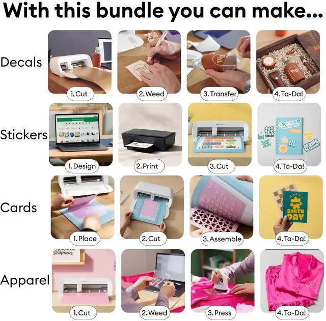 Alt view image 5 of 7 - Cricut Joy Xtra Deluxe Starter Bundle | 45+ Piece Materials & Accessories Sampler Kit with Vinyl, HTV, Sticker Paper, Cards & Tools