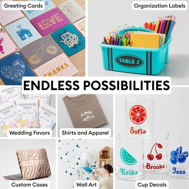 Alt view image 4 of 7 - Cricut Joy Deluxe Starter Kit | 40+ Piece Materials & Accessories Bundle with Vinyl, Iron-On, Pens & Card Making Supplies