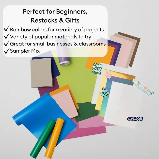 Alt view image 6 of 7 - Cricut Joy Xtra Deluxe Starter Bundle | 45+ Piece Materials & Accessories Sampler Kit with Vinyl, HTV, Sticker Paper, Cards & Tools