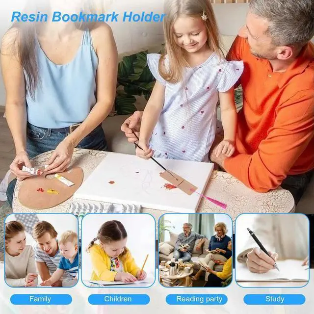 Alt view image 2 of 3 - 90Pcs Resin Bookmark Holder,30Pcs Kraft Bookmark Sleeves 30Pcs Clear Acrylic Bookmarks 30Pcs Colorful Bookmark Tassels
