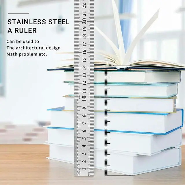 Alt view image 5 of 6 - -Hearty Groove Right Stainless Steel Metric Ruler 50 cm Stainless Metric Ruler