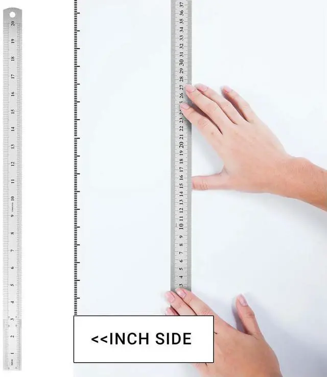 Alt view image 6 of 6 - -Hearty Groove Right Stainless Steel Metric Ruler 50 cm Stainless Metric Ruler