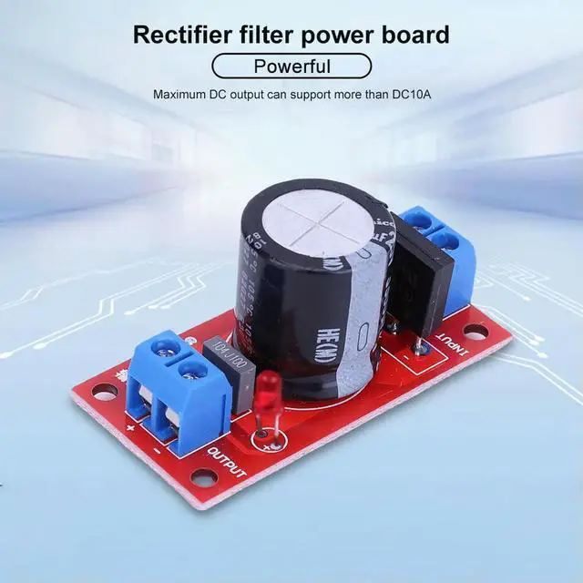 Alt view image 6 of 6 - Rectifier Filter Power Supply Board 3A/8A Rectifier with LED Indicator AC To DC Transformer Power Rectifier Filter Board